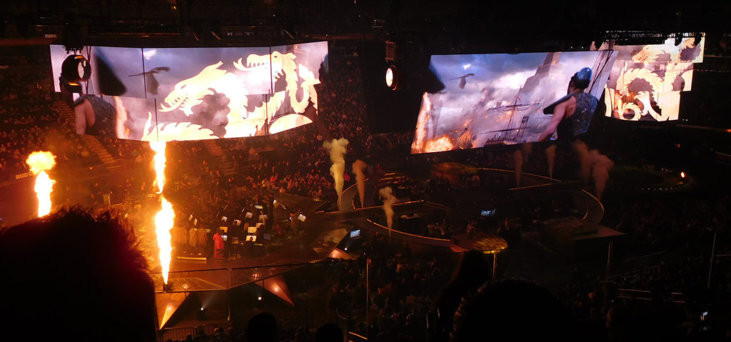 Fire and dragons during the concert