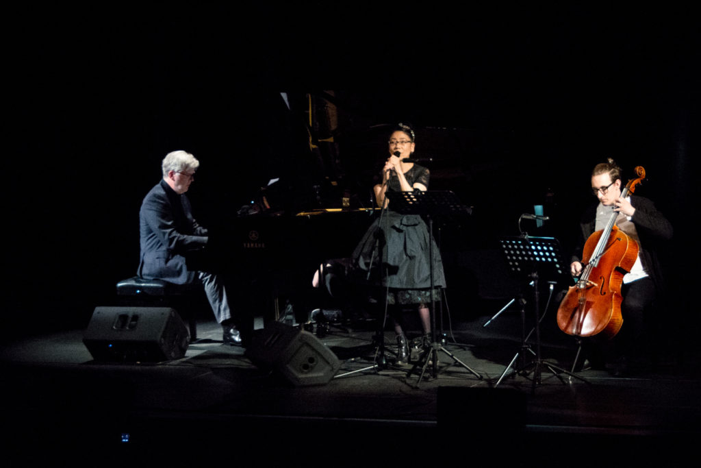 Jean Michel Bernard with Kimiko Ono and Jan Stokłosa during cinematic piano