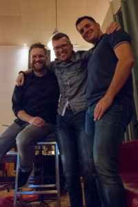 fltr: Matthijs, Anton and orchestrator Thomas Bryła during the recordings of Wild